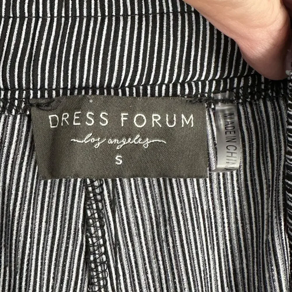 DRESS FORUM Blue White Pinstripe Elastic Waist & Cuffs Casual Womens Pants Small